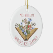 先生鑑賞本の花名 セラミックオーナメント (右)