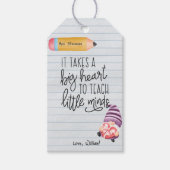 先生鑑賞格言とハート ギフトタグ (正面)