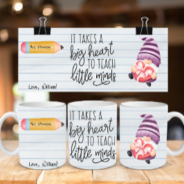 先生鑑賞格言とハート コーヒーマグカップ