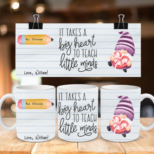 先生鑑賞格言とハート コーヒーマグカップ