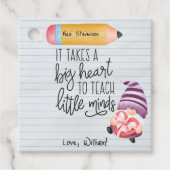 先生鑑賞格言とハート フェイバータグ (正面)