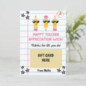 先生鑑賞用ギフトカードホルダークール鉛筆 招待状 (スタンド正面)