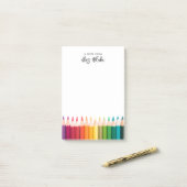 先生鑑賞用レインボーペンシル ポストイット (デスク上)