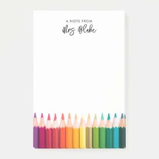 先生鑑賞用レインボーペンシル ポストイット (正面)