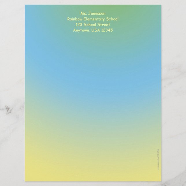 先生鑑賞用文具、青、黄  レターヘッド (正面)