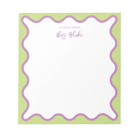 先生鑑賞紫色の緑の波 ノートパッド (正面)