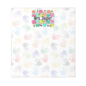 先生鑑賞虹の鉛筆パーソナライズされた ノートパッド (正面)