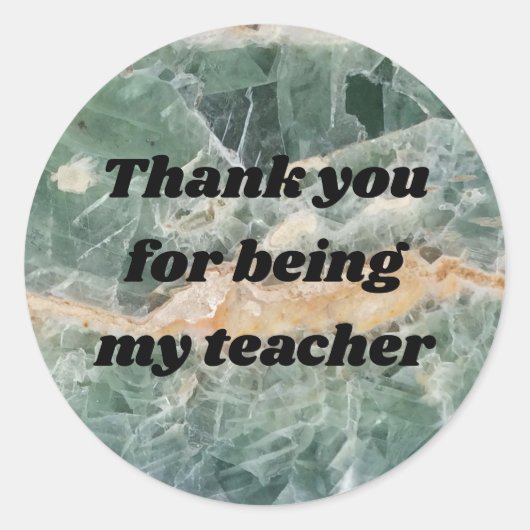 先生鑑賞蛍石写真ありがとう ラウンドシール (正面)