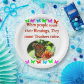 先生鑑賞蝶デザイン ペーパープレート (パーティー)