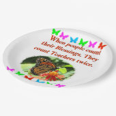 先生鑑賞蝶デザイン ペーパープレート (アングル)