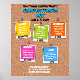 先生鑑賞週間の旅程の通知ボード ポスター