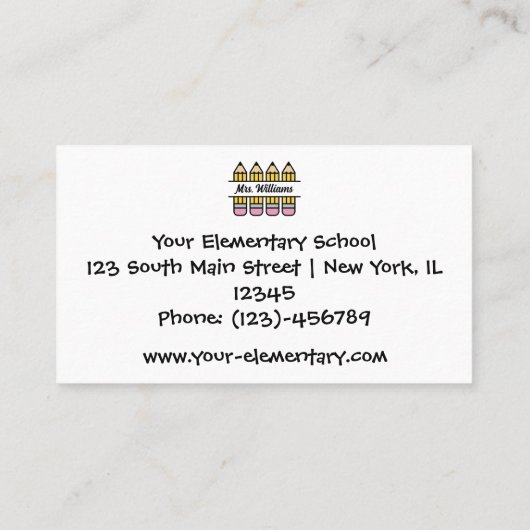 先生鑑賞鉛筆テーマ 名刺 (裏面)