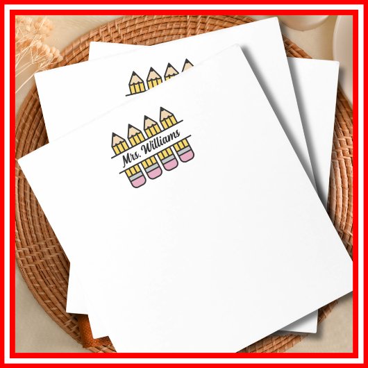 先生鑑賞鉛筆新学期 ノートパッド