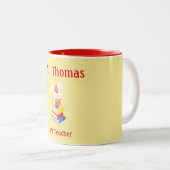 先生鑑賞黄色と赤 ツートーンマグカップ (正面右)