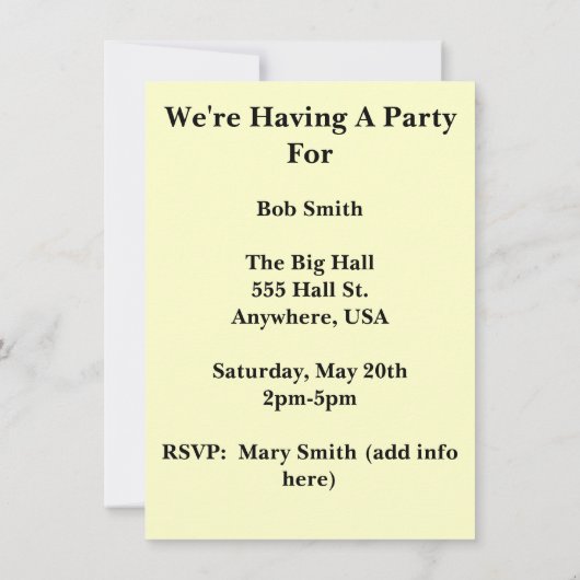 先生除·売却パーティの招待状 招待状 (裏面)