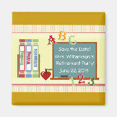 先生除・売却パーティー日付マグネットの保存 マグネット (正面)