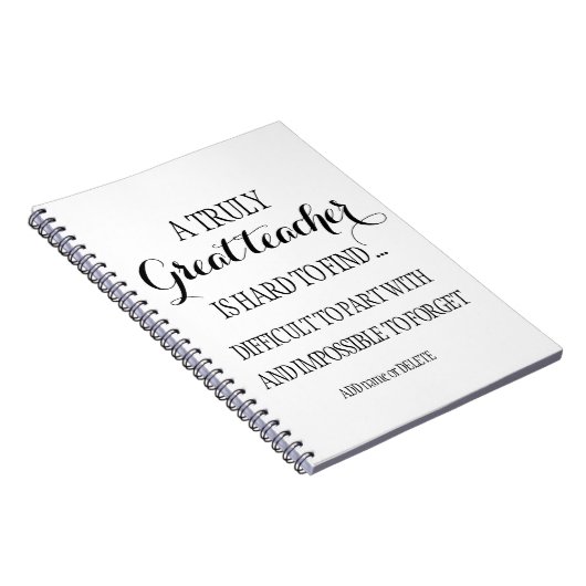 先生離れ退職の感謝していあなた引用文別 ノートブック (右側)