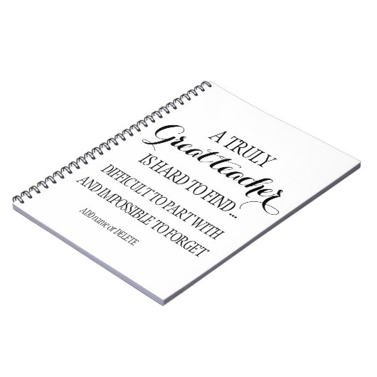 先生離れ退職の感謝していあなた引用文別 ノートブック (左側)