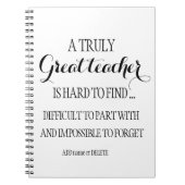 先生離れ退職の感謝していあなた引用文別 ノートブック (正面)