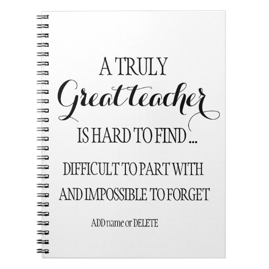 先生離れ退職の感謝していあなた引用文別 ノートブック (正面)