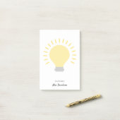 先生電球の付箋 ポストイット (デスク上)