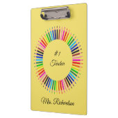 先生黄色のクリパーソナライズされたップボード クリップボード (左)
