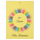 先生黄色のクリパーソナライズされたップボード クリップボード (裏面)