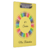 先生黄色のクリパーソナライズされたップボード クリップボード (右)