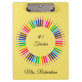 先生黄色のクリパーソナライズされたップボード クリップボード