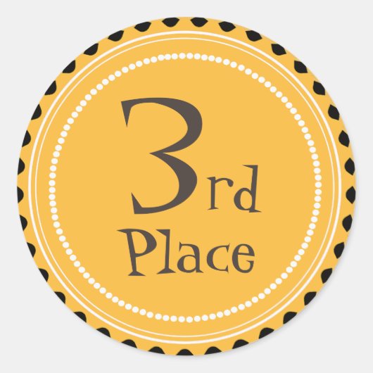 先生黄色三位賞ステッカー ラウンドシール (正面)