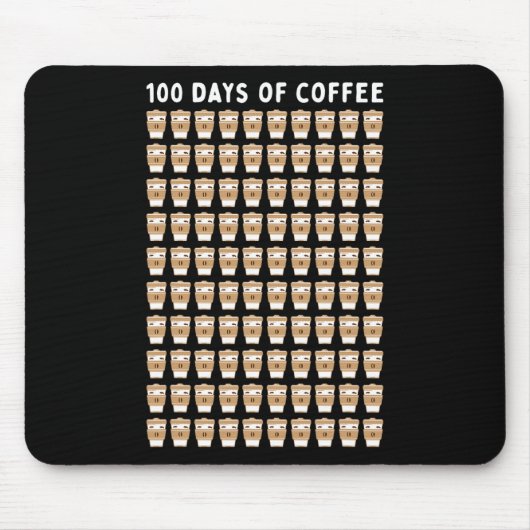 先生100コーヒーカップ100日学校 マウスパッド (正面)