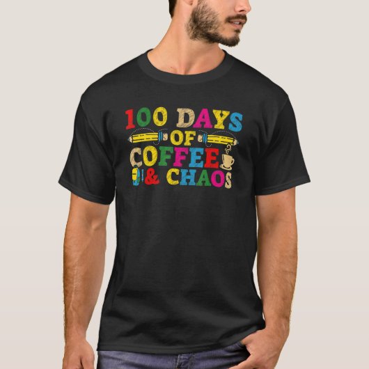 先生100日目の学校の100日コーヒー&C Tシャツ (正面)