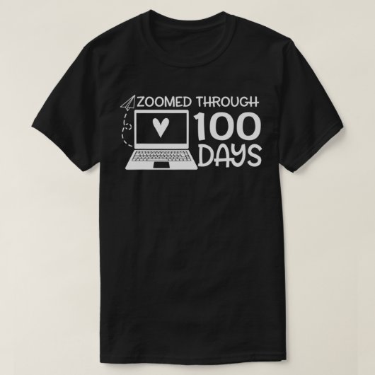 先生100日目の学校贈り物が1回ズーム Tシャツ (デザイン正面)