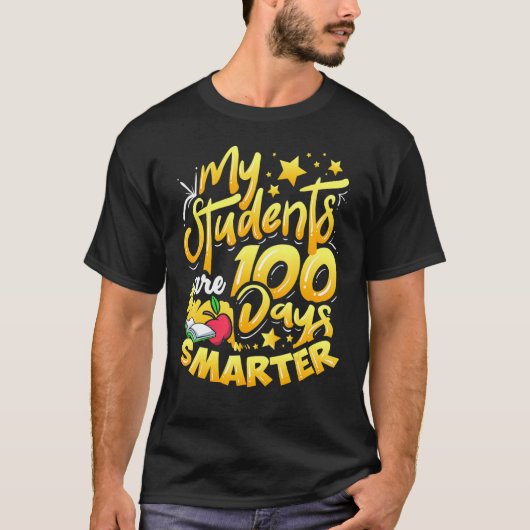 先生100日目100日頭が切れる Tシャツ (正面)
