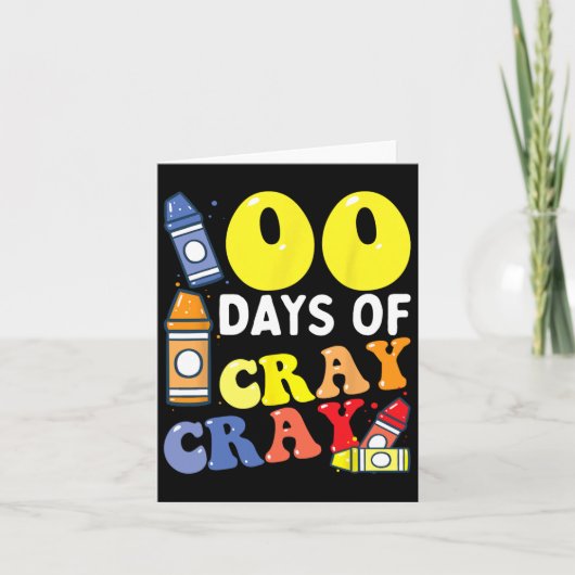 先生100日Cray Cray 100th Day Of School Boy カード (正面)