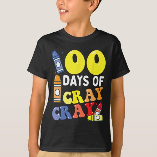 先生100日Cray Cray 100th Day Of School Boy Tシャツ (正面)