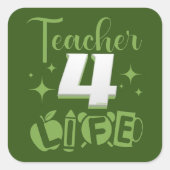 先生4ライフ#teacherライフ スクエアシール (正面)