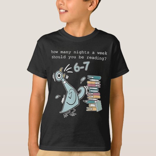先生67 1週間に何晩読書すべきですか 再 Tシャツ (正面)