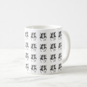 先生、かわいいシルエットダンサー コーヒーマグカップ (正面右)