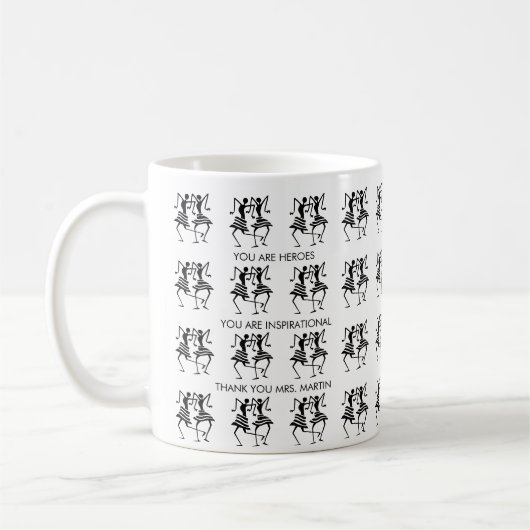 先生、かわいいシルエットダンサー コーヒーマグカップ (左)