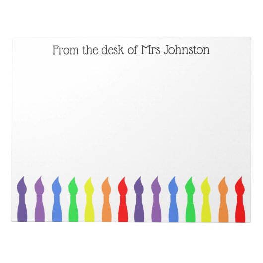 先生、の机から、あなたの名前、アートブラシ ノートパッド (正面)