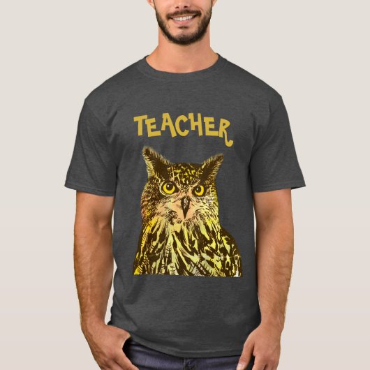 先生、イーグルフクロウTシャツ Tシャツ (正面)