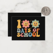 先生 キッズ レトロ グルーヴィー 100 日の学校生活 ノートカード (正面/裏面インサイチュ)