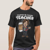 先生 - コーヒーで活力注入 Tシャツ (正面)