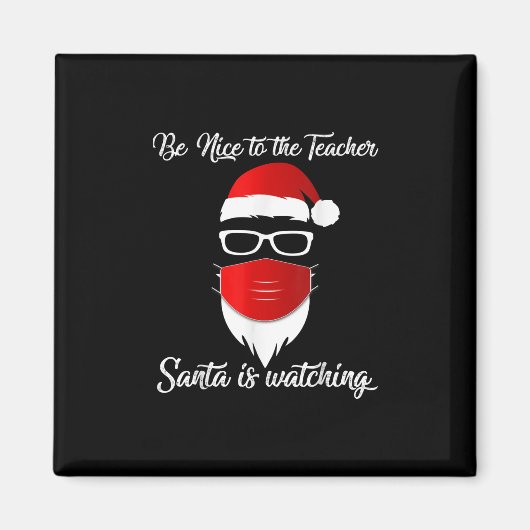 先生 |サンタが見ている先生に優しく マグネット (正面)
