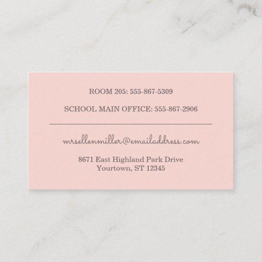 先生 | スクリフェミニンープ/チューペスクールのスケッチ 名刺 (裏面)