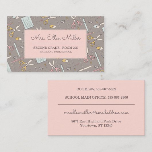 先生 | スクリフェミニンープ/チューペスクールのスケッチ 名刺 (正面/裏面)