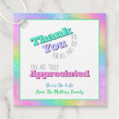 先生/スタッフの感謝ありがとうギフトラベル フェイバータグ (正面)