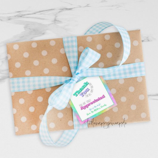 先生/スタッフの感謝ありがとうギフトラベル フェイバータグ