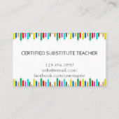 先生 |チューター・ホワイト・ビジネス・カード 名刺 (裏面)